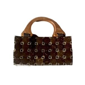 Vintage Boho Handmade Coconut Shell Purse